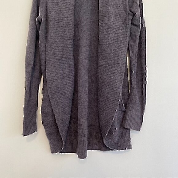 BAREFOOT DREAMS CozyChic Lite Circle Cardi Purple Gray ish Open Cardigan Sweater - Picture 4 of 11